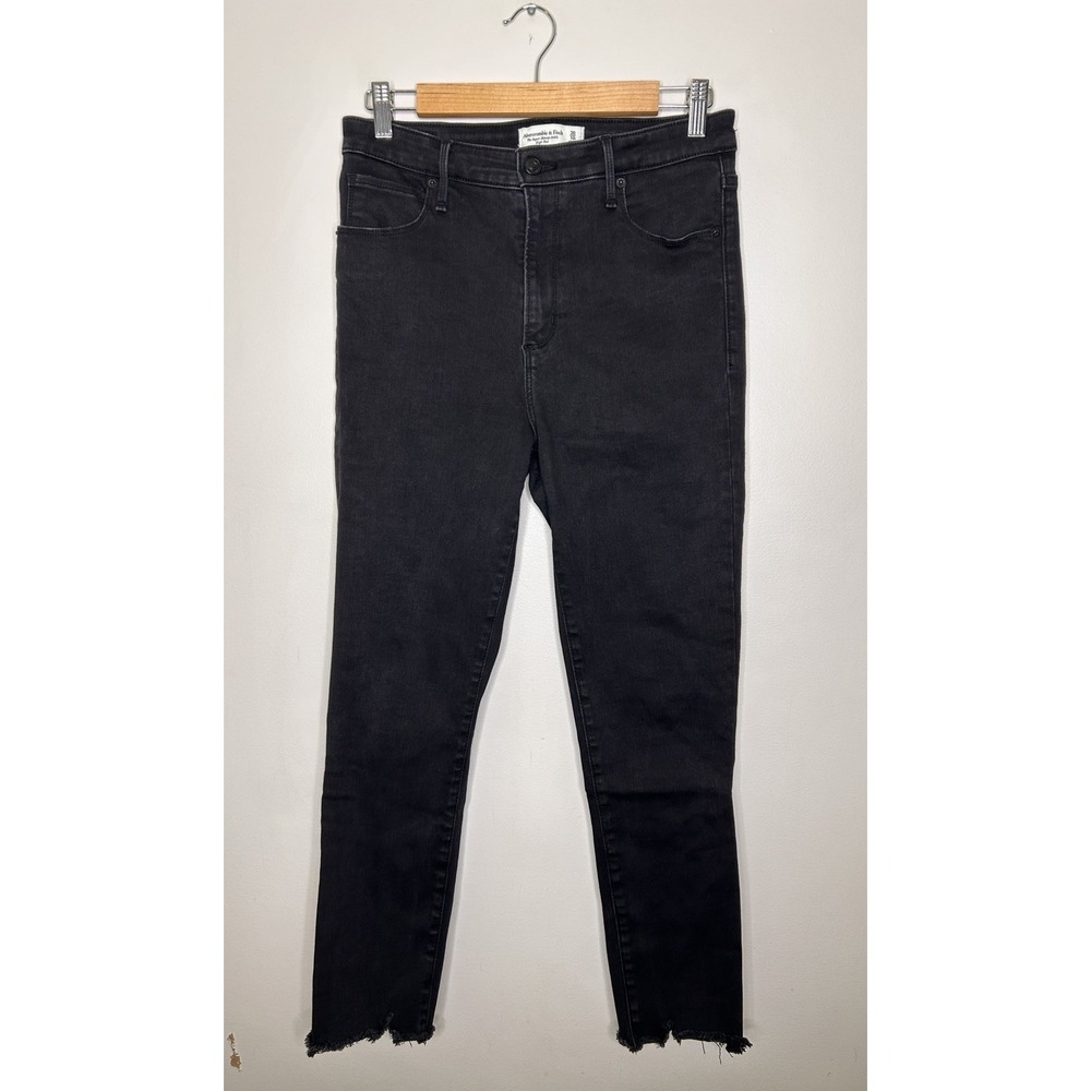 Abercrombie & Fitch Women's Black Jeans Super Skinny Ankle High Rise Size 30/10